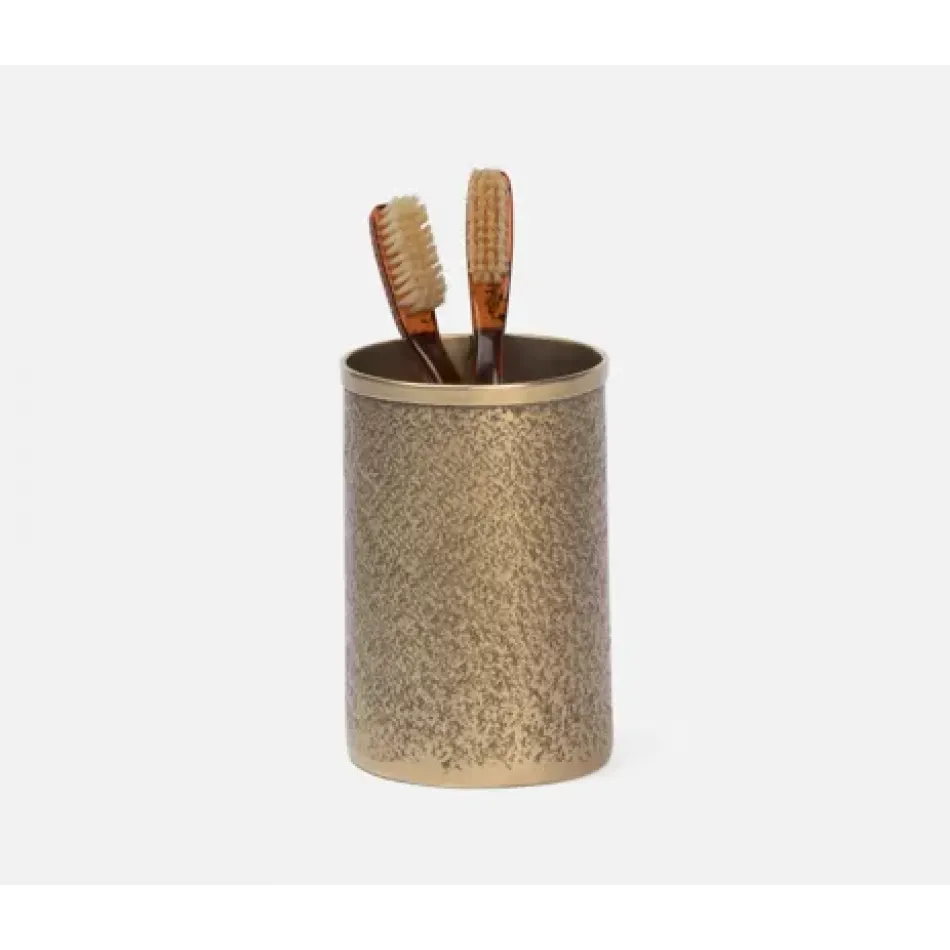 Kenitra Antique Brass Brush Holder 3"D x 4.5"H