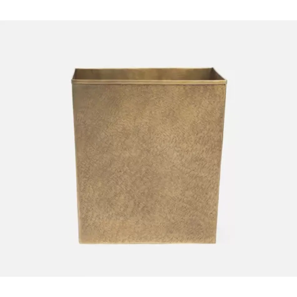Kenitra Antique Brass Wastebasket Rectangular: 10"L x 8"W x 11"H