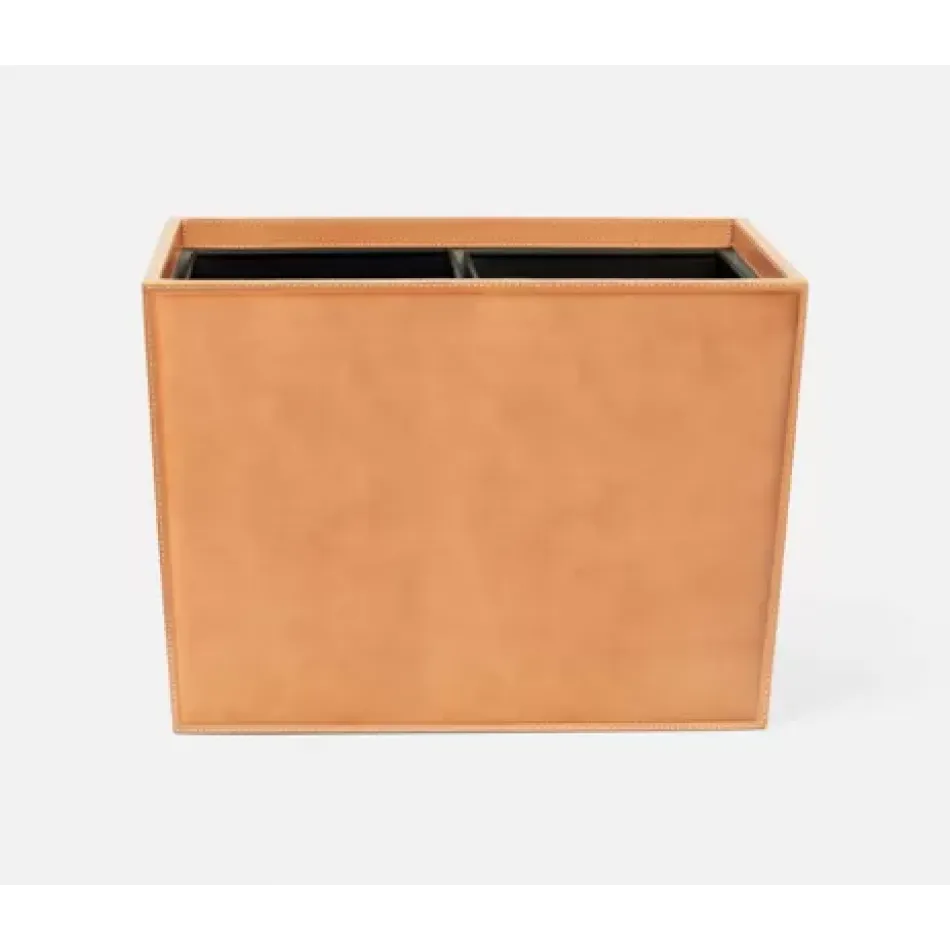 Lorient Aged Camel Wastebasket Rectangular: 16"L x 10"W x 12.5"H