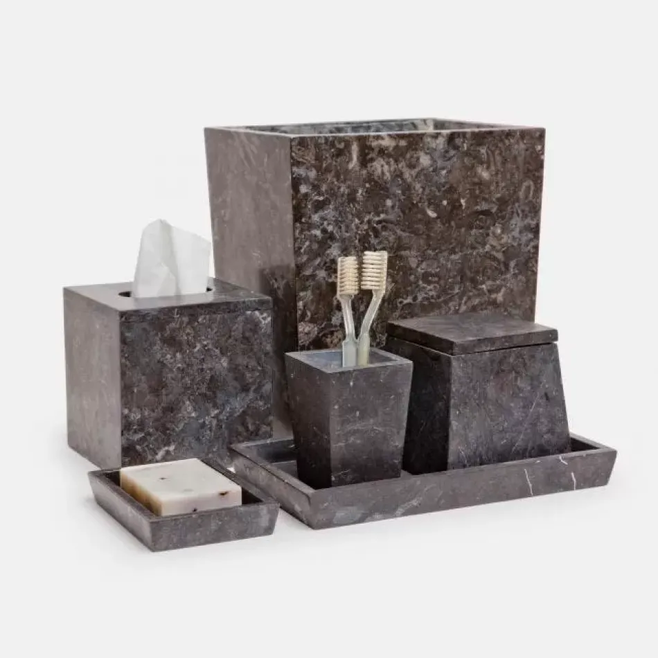 Luxor Black Matte Marble Bath Accessories