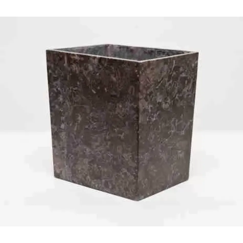 Luxor Black Matte Wastebasket Rectangular Tapered Marble