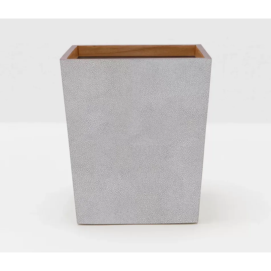 Manchester Ash Gray Wastebasket Square Tapered Realistic Faux Shagreen