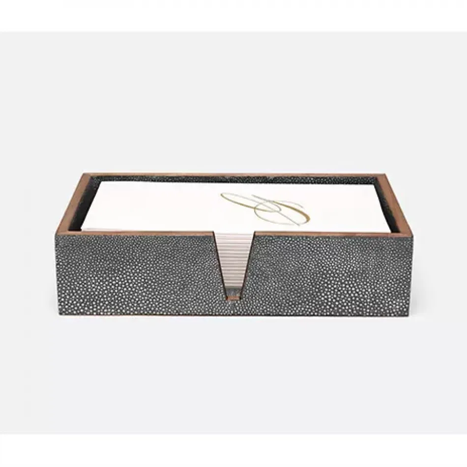 Manchester Cool Gray Hand Towel Tray Rectangular Straight Realistic Faux Shagreen