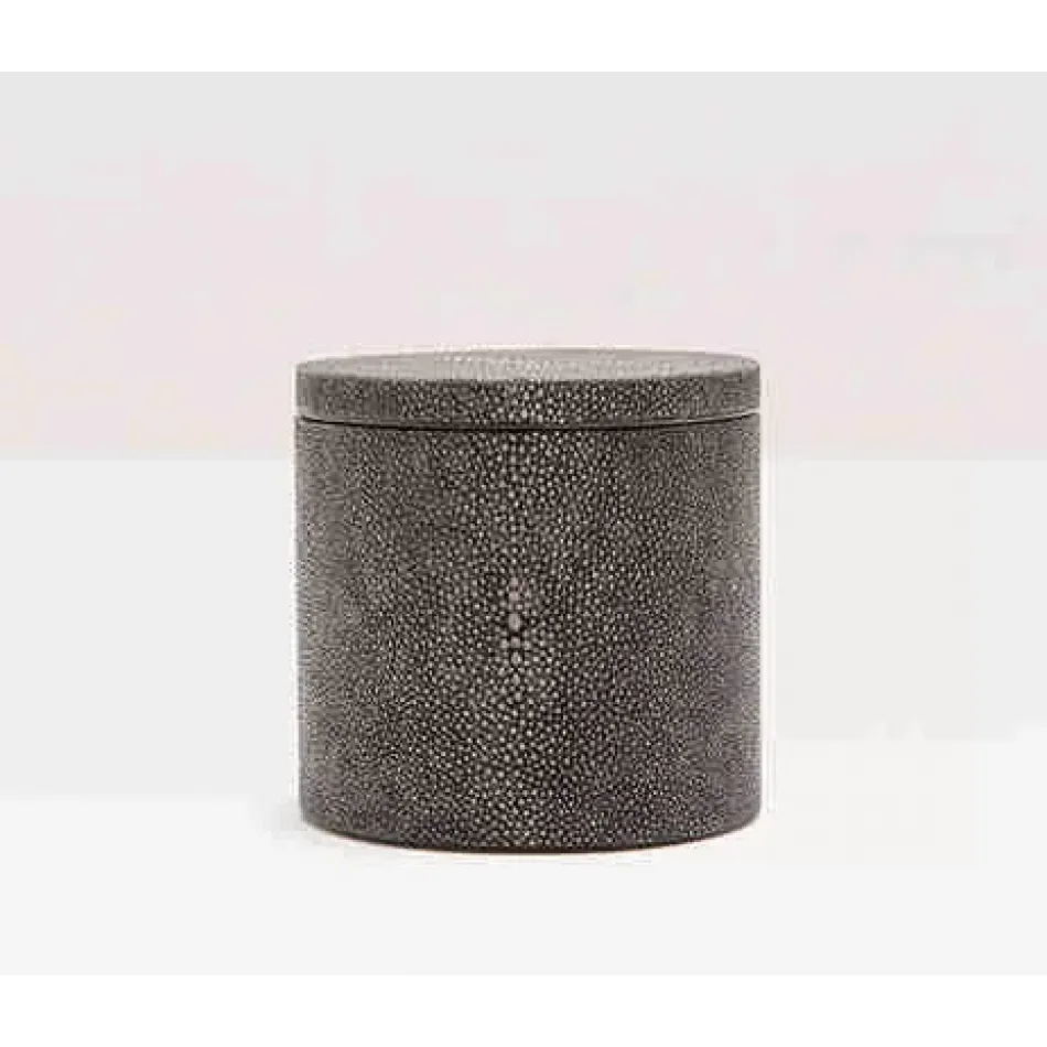 Manchester Dark Mushroom Canister Round Large Realistic Faux Shagreen