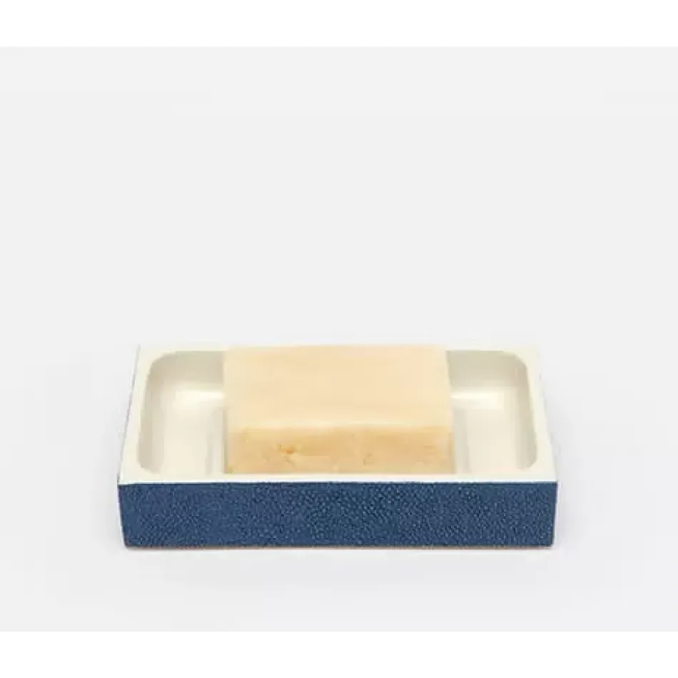 Manchester Navy Soap Dish Rectangular Straight Realistic Faux Shagreen