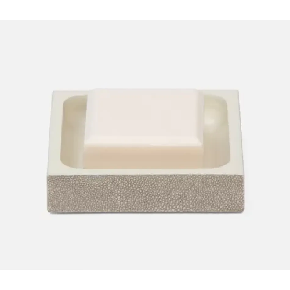 Manchester Sand Soap Dish Square Straight Realistic Faux Shagreen