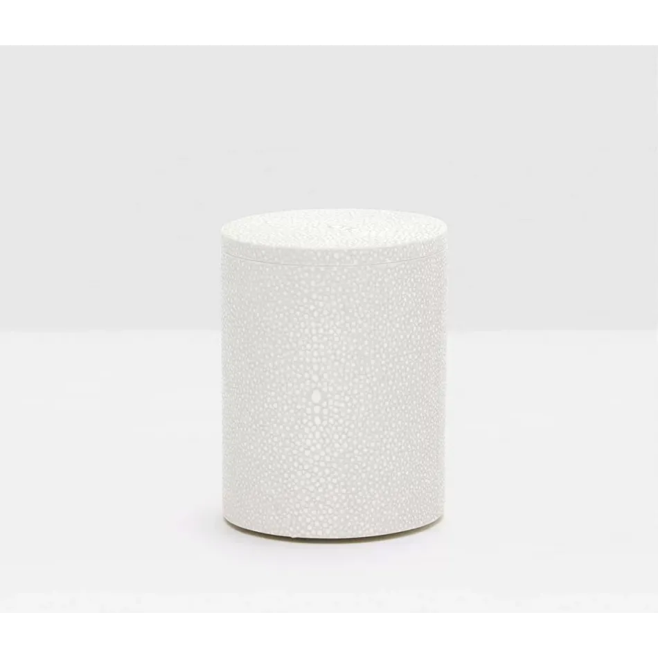 Manchester Snow Canister Round Small Realistic Faux Shagreen