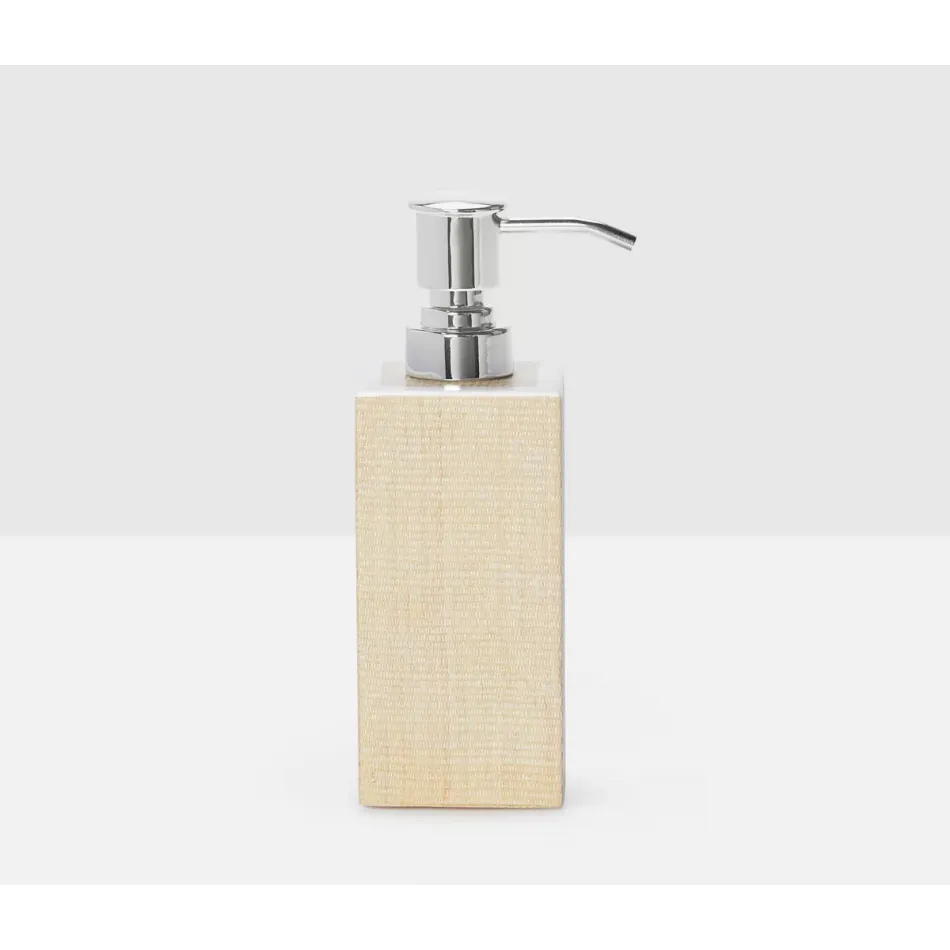 Maranello Beige/White Soap Pump Square Straight Abaca/Resin