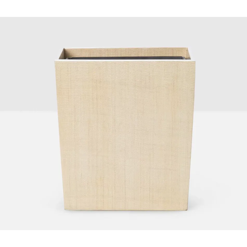 Maranello Beige/White Wastebasket Rectangular Tapered Abaca/Resin