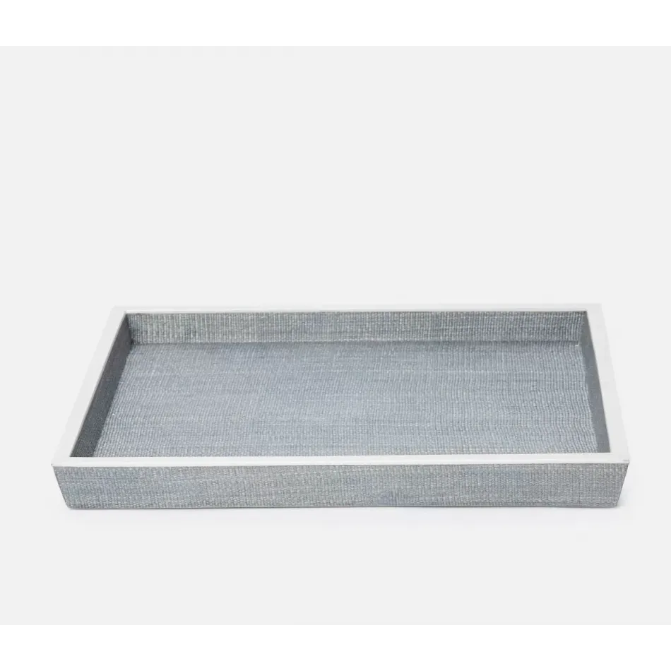 Maranello Steel Blue/White Tray Large Rectangular Tapered Abaca/Resin