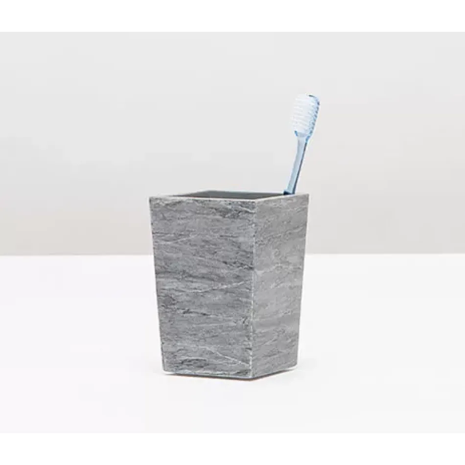 Milan Gray Brush Holder Square Tapered Romblon Stone