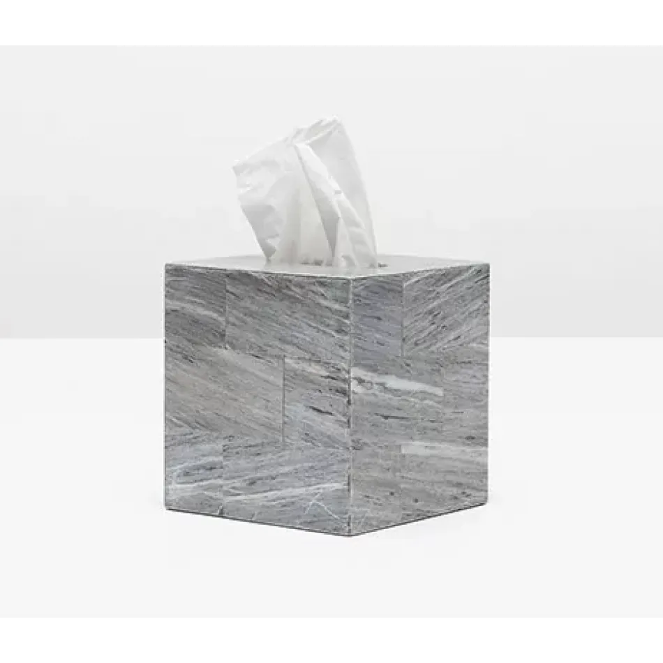 Milan Gray Tissue Box Square Straight Romblon Stone