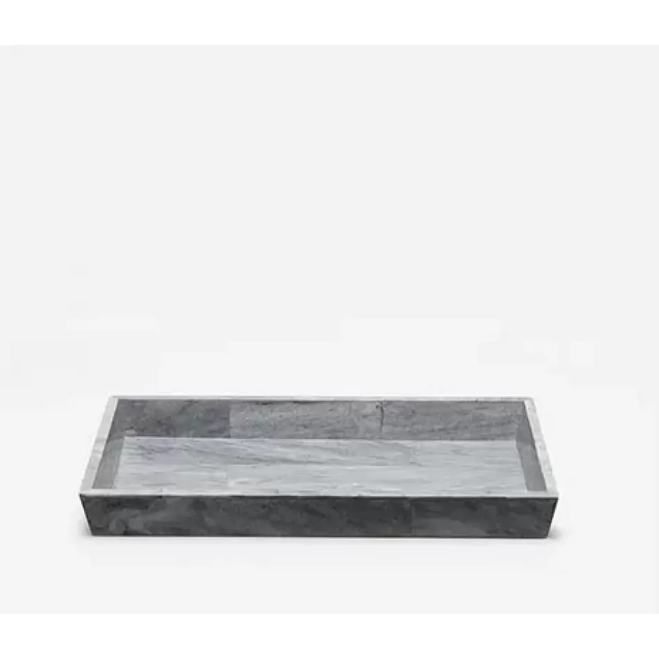 Milan Gray Medium Tray Rectangular Taperedromblon Stone