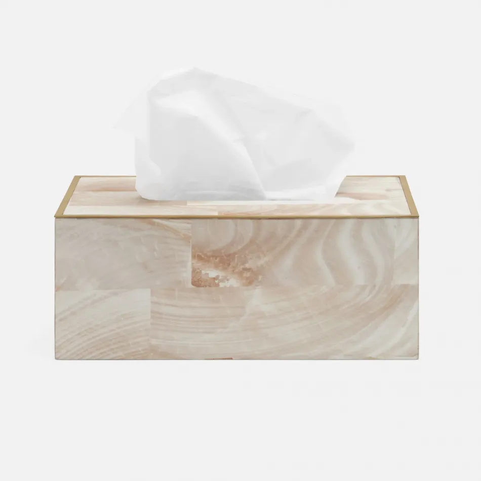 Palermo Ii Natural/Brass Tissue Box Rectangular: 10"L x 5.5"W x 4"H