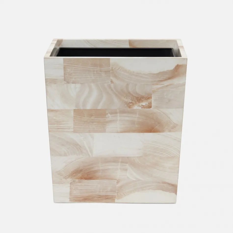 Palermo Ii Natural Wastebasket Rectangular: 10"L x 8"W x 11"H