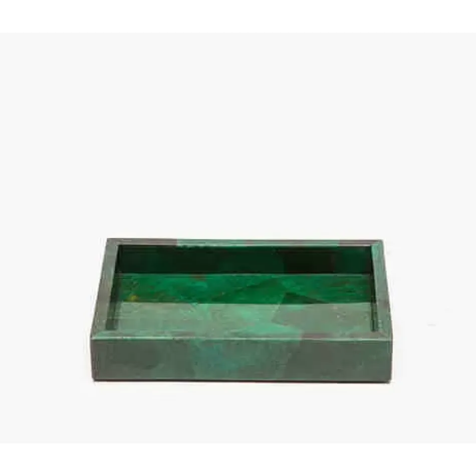 Palm Beach Emerald Soap Dish Large Rectangular Straight Shell