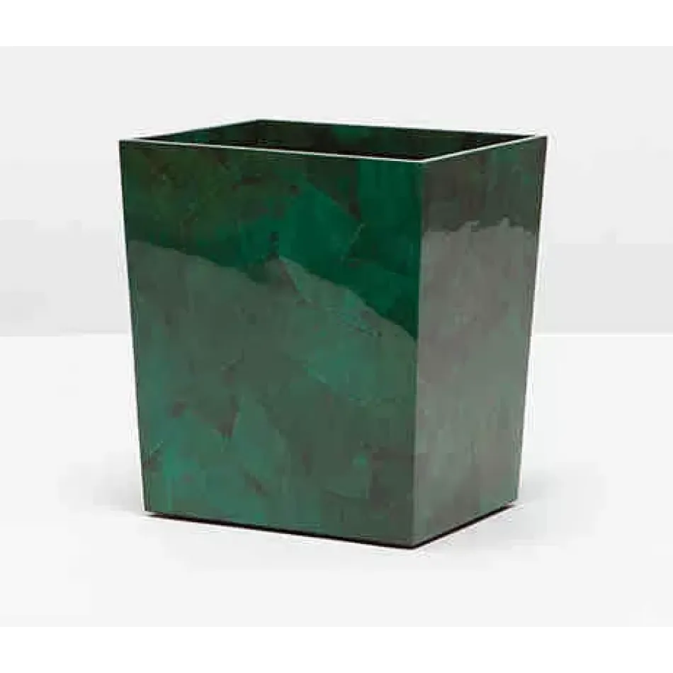 Palm Beach Emerald Wastebasket Rectangular Tapered Shell