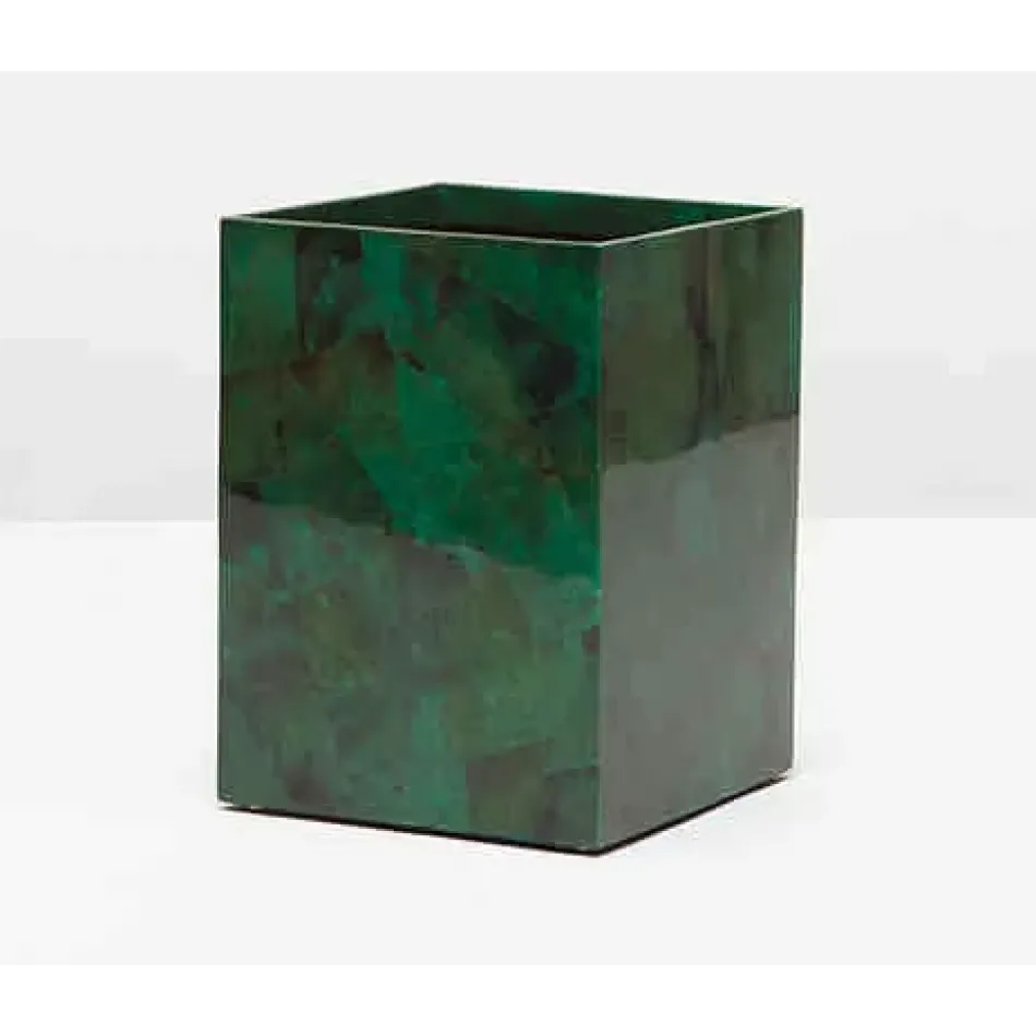 Palm Beach Emerald Wastebasket Square Straight Shell