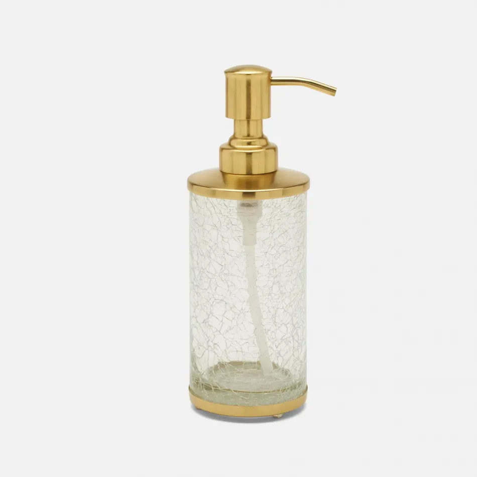 Pomaria Brushed Gold Soap Pump Round Glass/Stainless Steel