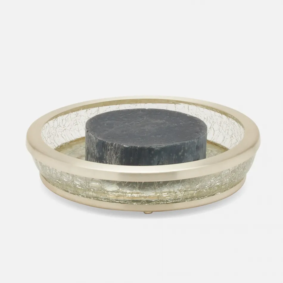 Pomaria Brushed Silver Soap Dish 5.5"D x 1.5"H