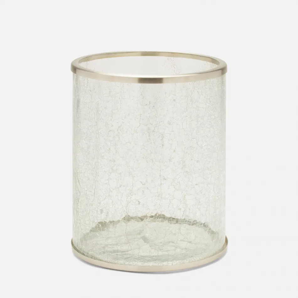Pomaria Brushed Silver Wastebasket 9"D x 11.5"H