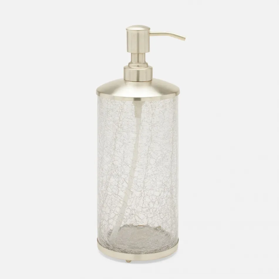 Pomaria Brushed Silver Soap Pump XL: 3.5"D x 9.5"H