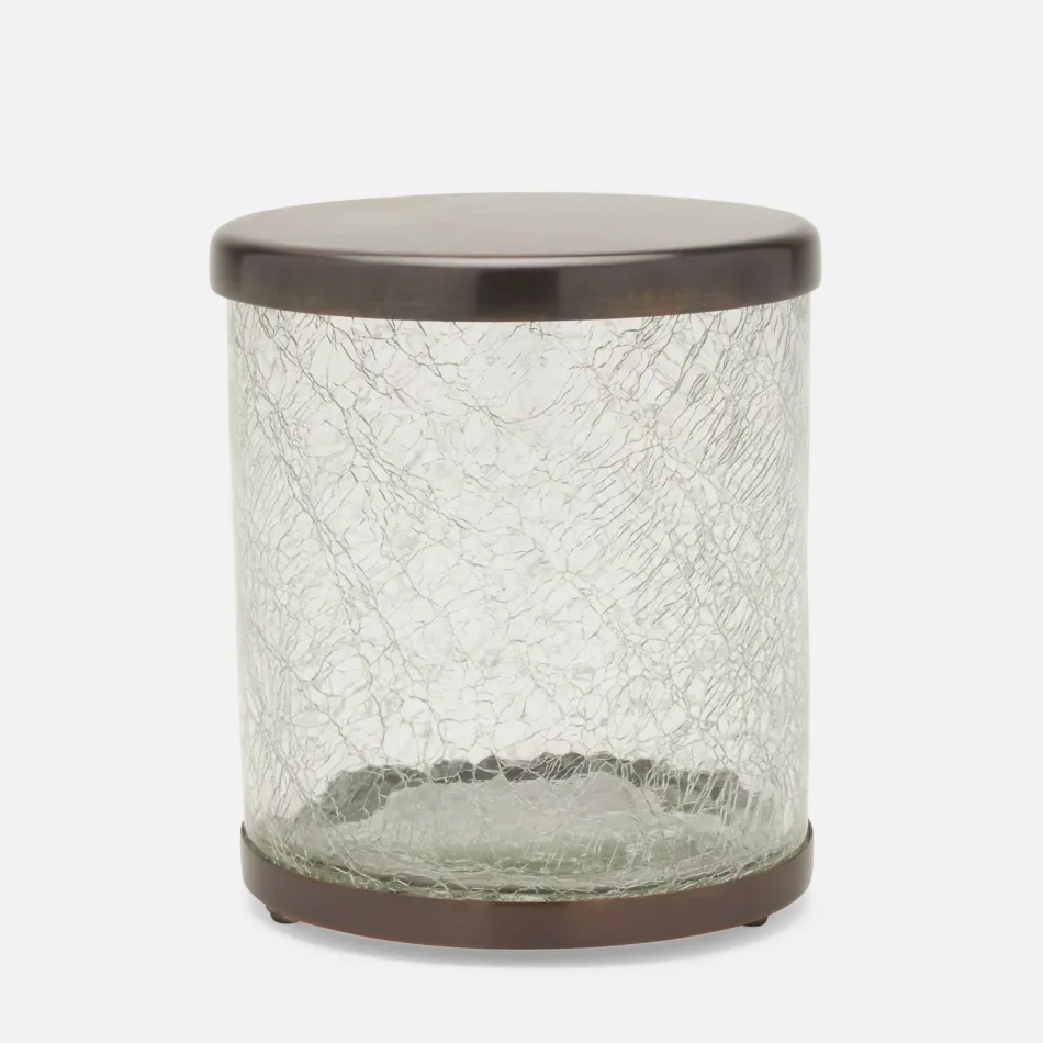 Pomaria Dark Bronze Bath Canister Large: 4.5"D x 4.5"H