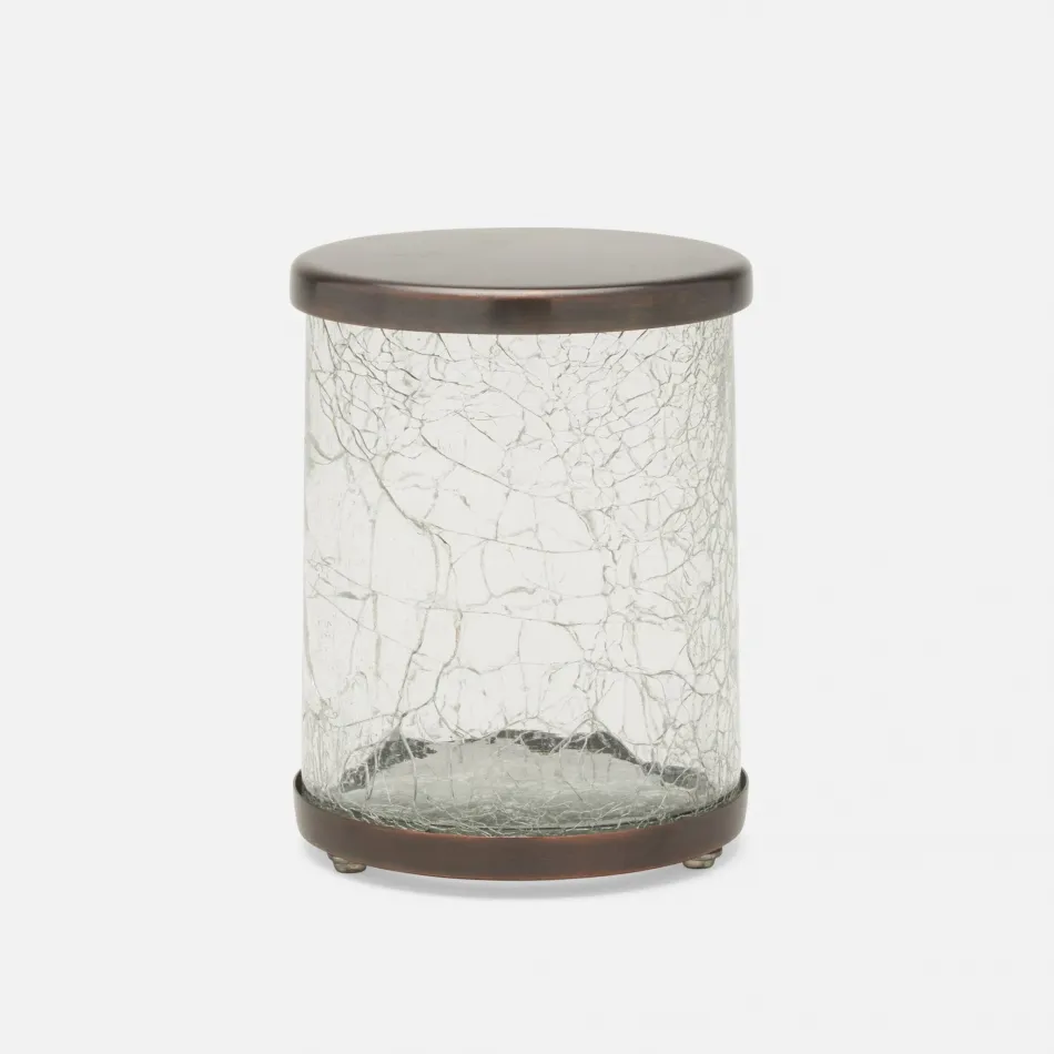 Pomaria Dark Bronze Bath Canister Small: 3.5"D x 4.5"H