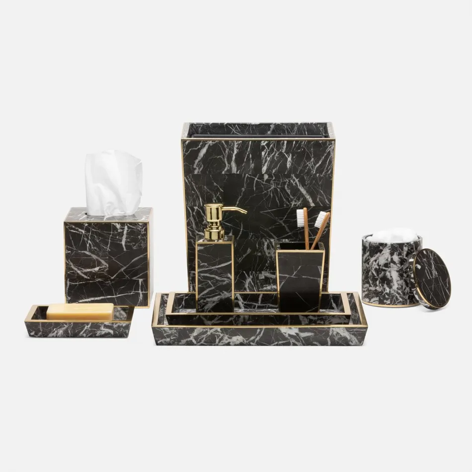 Rhodes Nero Marble With Brass Bath Accessories