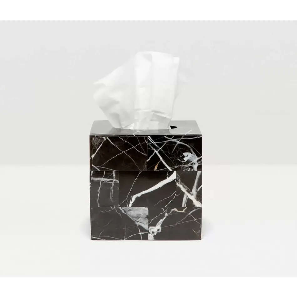 Rhodes Nero Tissue Box Square Straight Marble