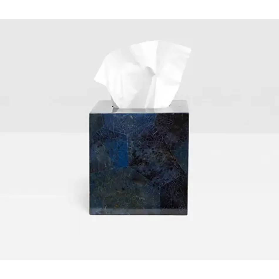 Santorini Dark Blue Tissue Box Square Straight Pen Shell