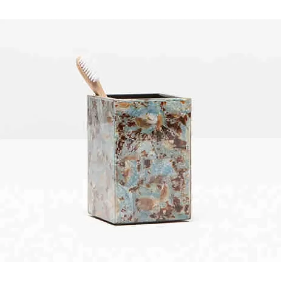 Sitges Blue Brush Holder Square Straight Limpit Shell