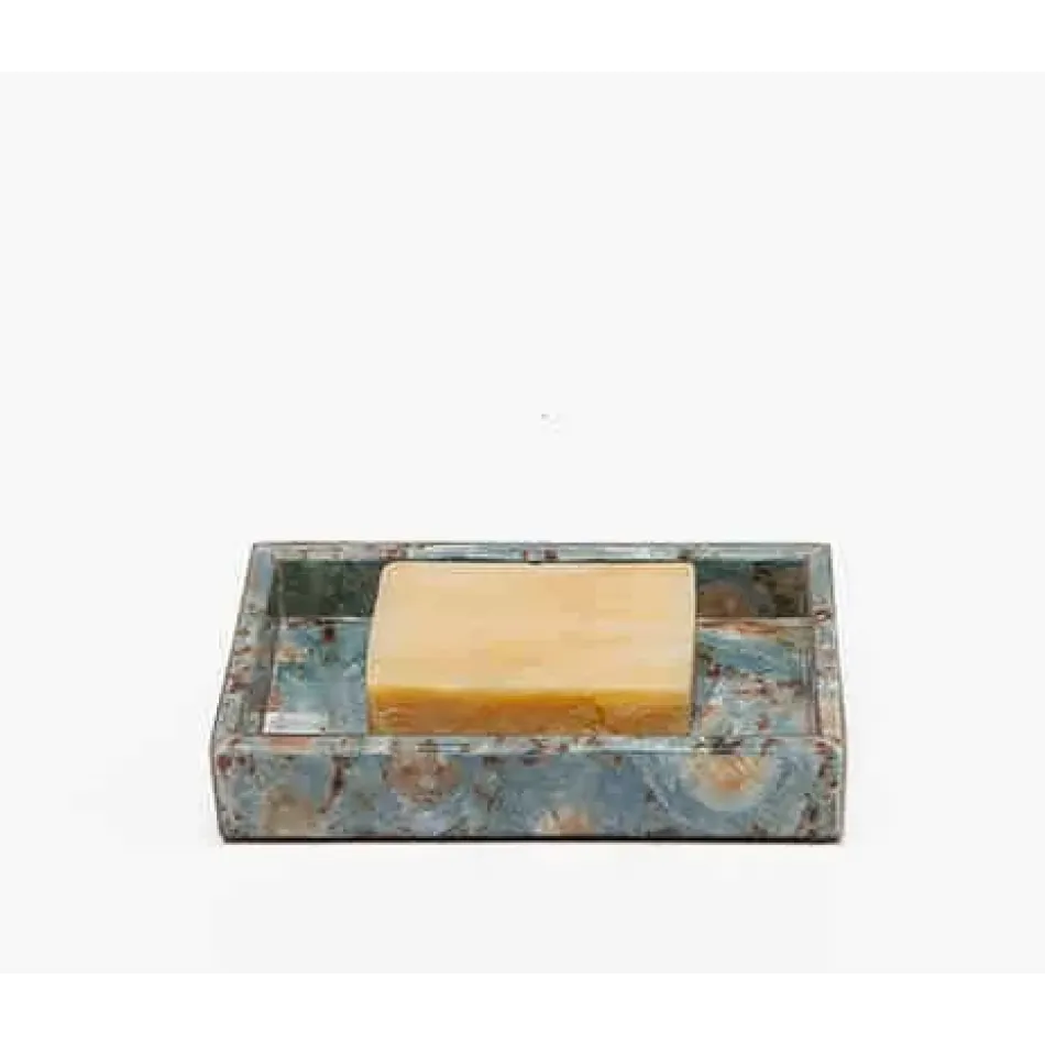 Sitges Blue Soap Dish Rectangular Straight Limpit Shell