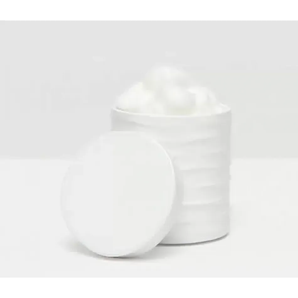 Solin White Canister Round Lacquer Resin