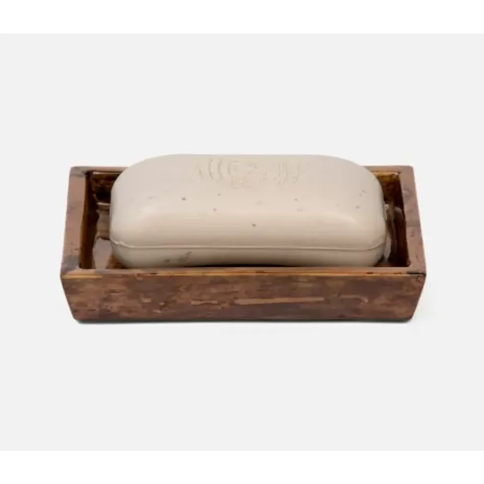 Varadero Dark Stain Soap Dish Rectangular Tapered Banana Leaf