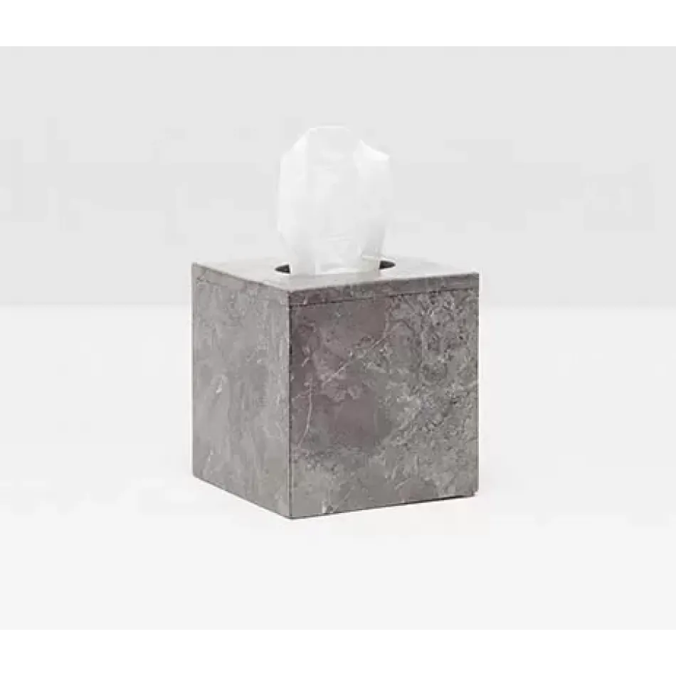 Veneto Gray Polished Tissue Box Square Straight Marble