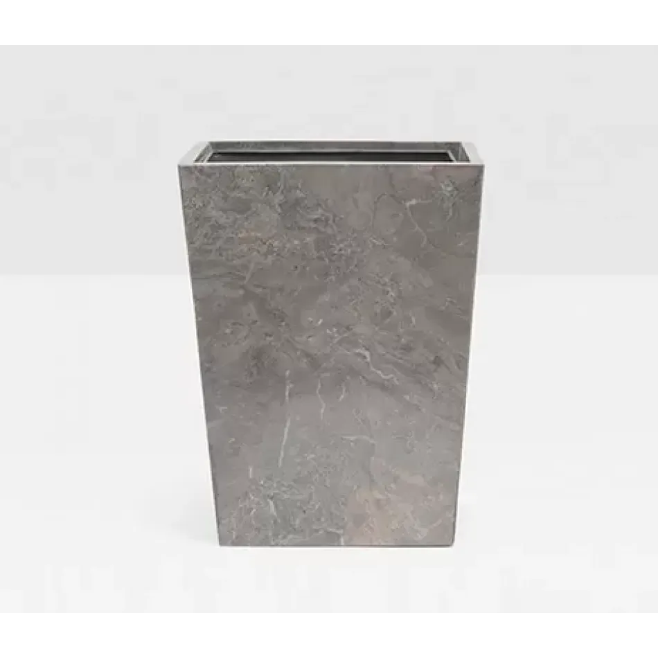 Veneto Gray Polished Wastebasket Square Tapered Marble