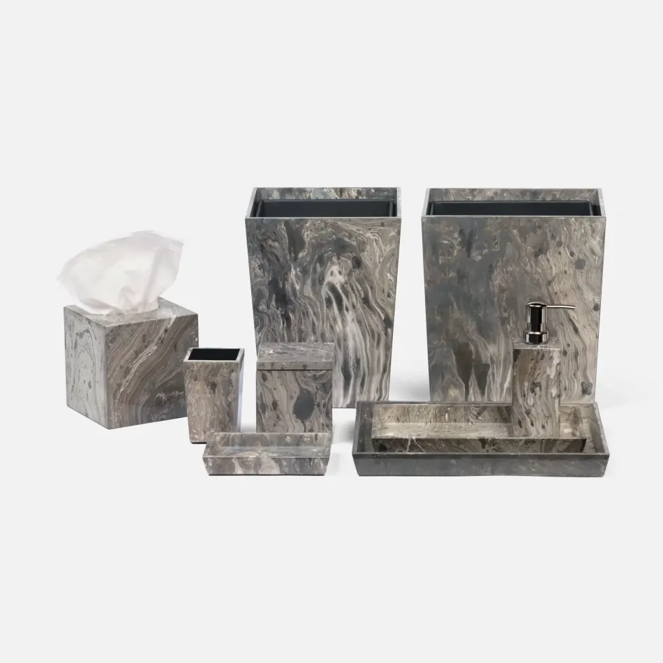 Vigo Gray Marble Lacquered Veneer Bath Accessories