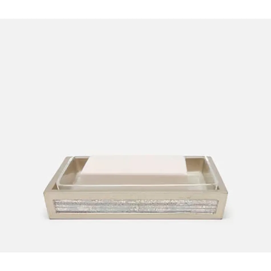 Waterford Gray Strips Soap Dish 6.5"L x 4.5"W x 1"H