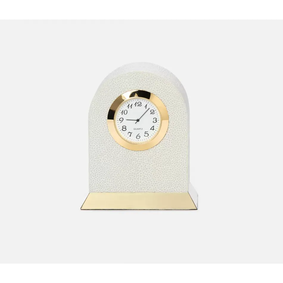 Fondi Blanc Br Clock Realistic Faux Shagreen