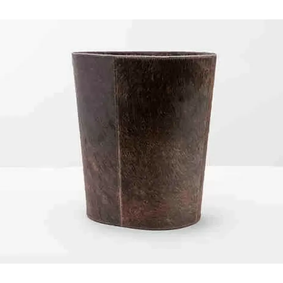 Hyde Brown Oval Wastebasket Oval: 13"L x 8"W x 14"H