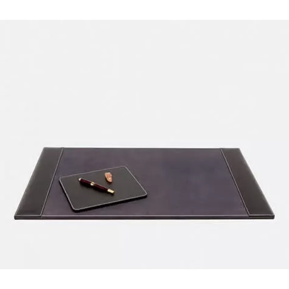 Larne Black Set: Desk Blotter And Square Mouse Pad Full-Grain Leather