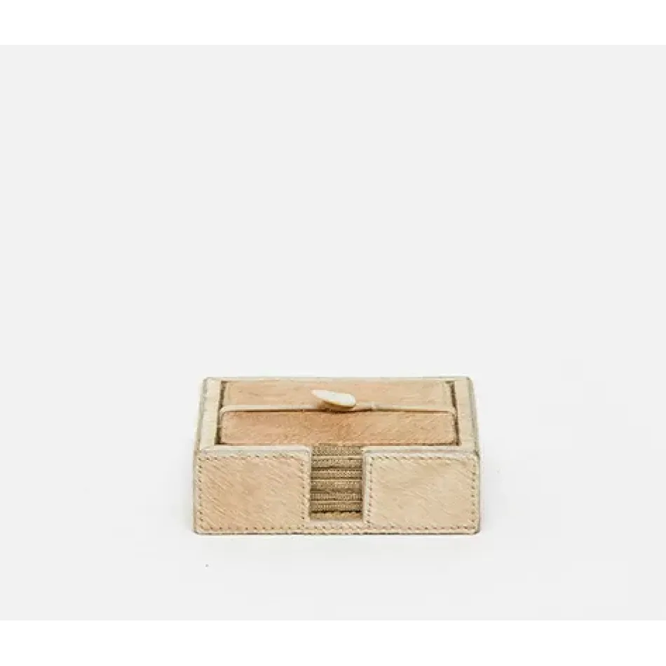 Browmley Beige, Coasters Set of 6, Hair-On-Hide
