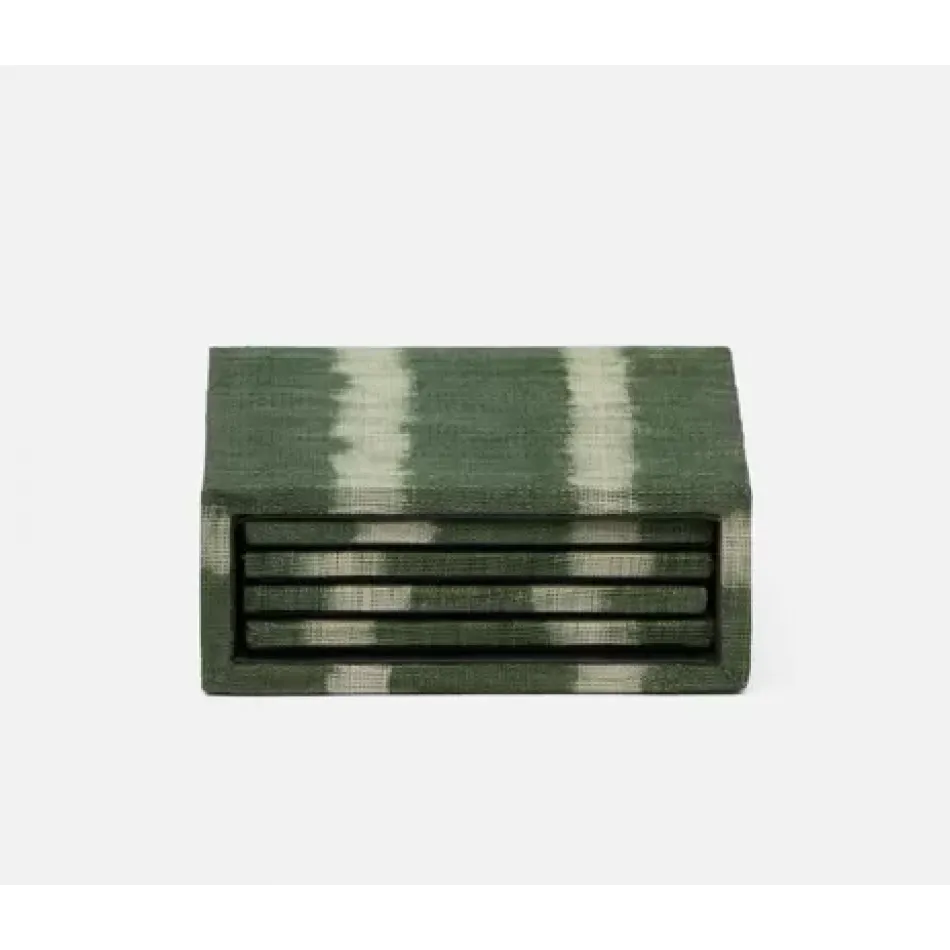 Kuta Green Tie Dye, Coasters Set of 4, Abaca, Pack of 2