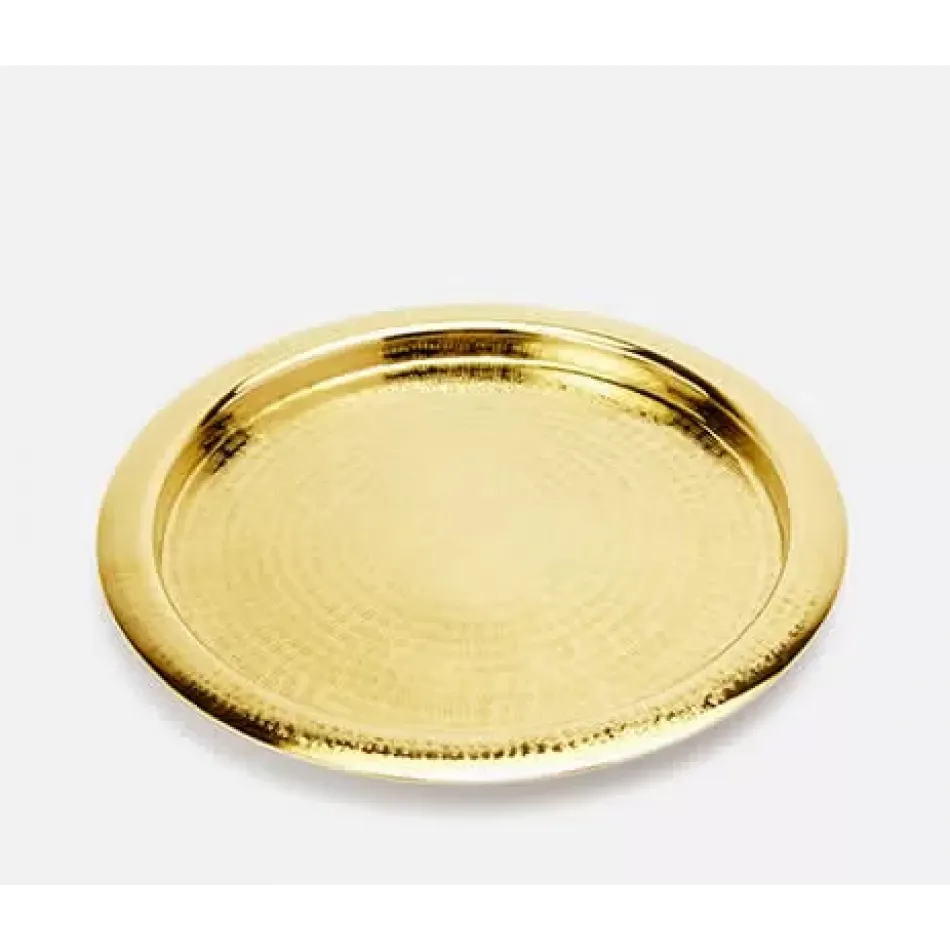 Winsford Shiny Brass, Tray Round, Etched Metal