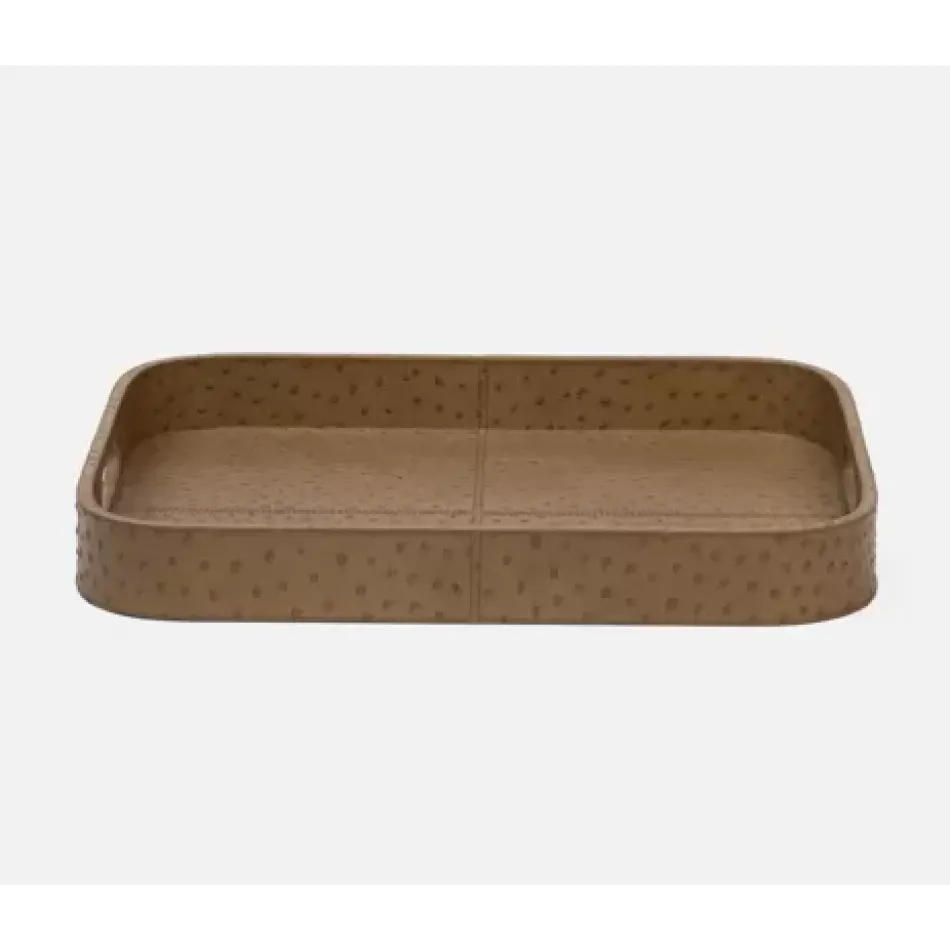 Witney Oat Brown Ostrich, Tray RR, Full-Grain Leather