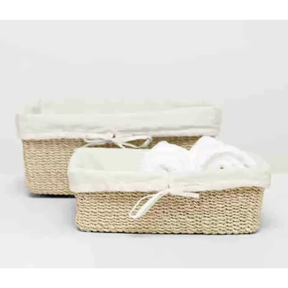 Madison Bleached Nested Baskets Abaca, Set Of 2