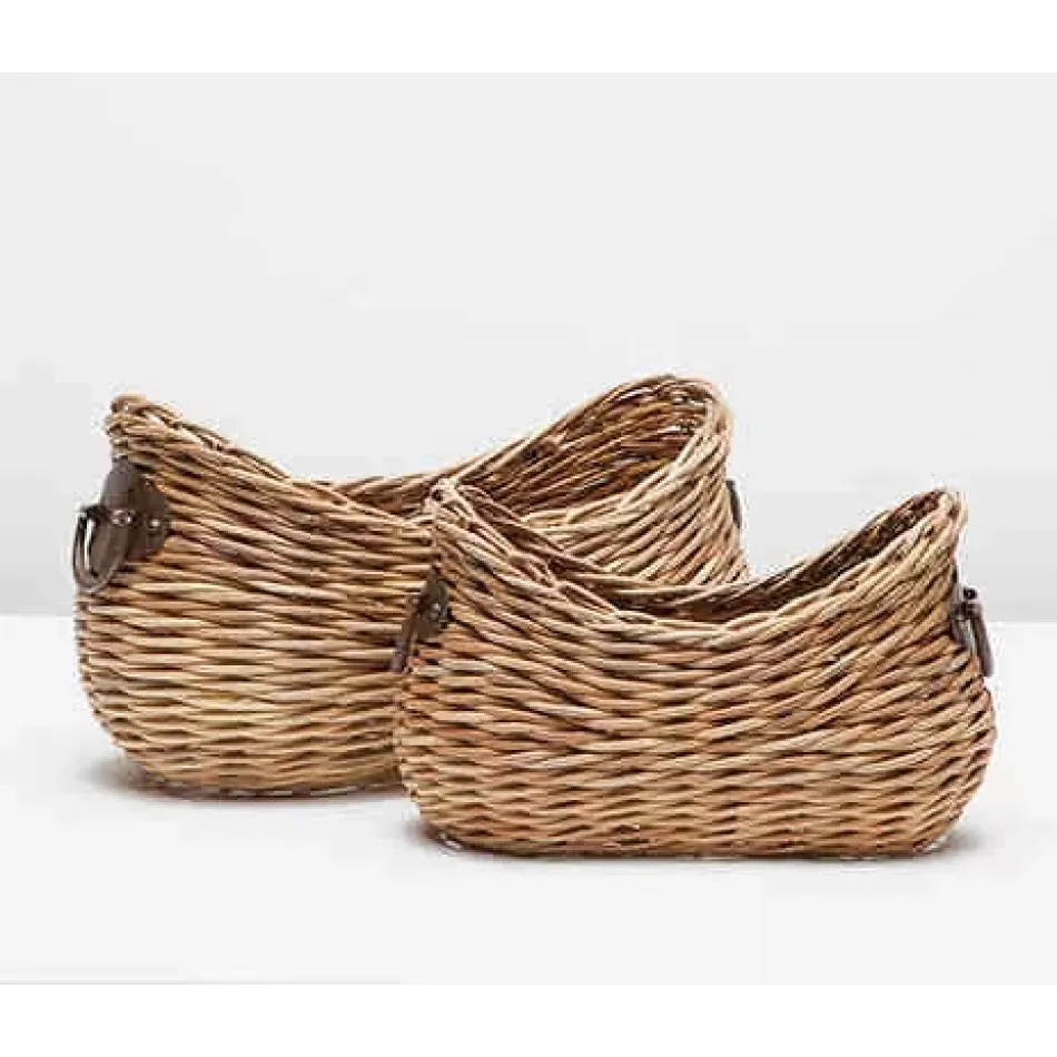 Varna Natural Nested Baskets Rattan, Set Of 2