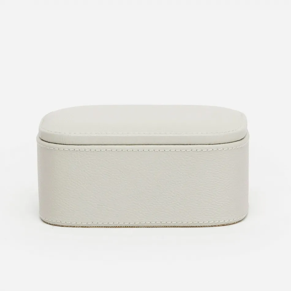 Dozza Light Gray Accent Box Small Full-Grain Leather Pack/2