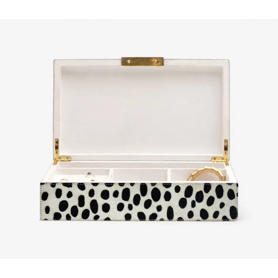 Malmo Dalmation Print Jewelry Box Large Hair-On Hide